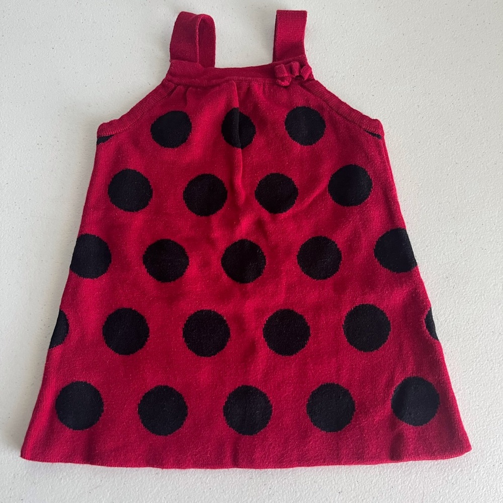 Gymboree Red/Black Polka Dot Toddler Dress 12-18